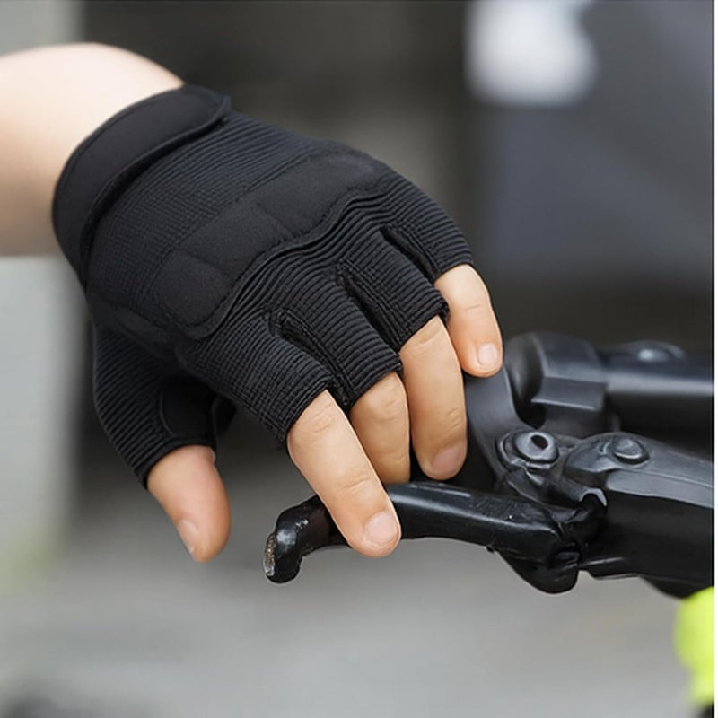 GREUS Kids Tactical Half Finger Riding Bike Gloves Anti-Slip Military Outdoor Training Cycling Camo Sports Gloves for Boys 8-10 - Image 5